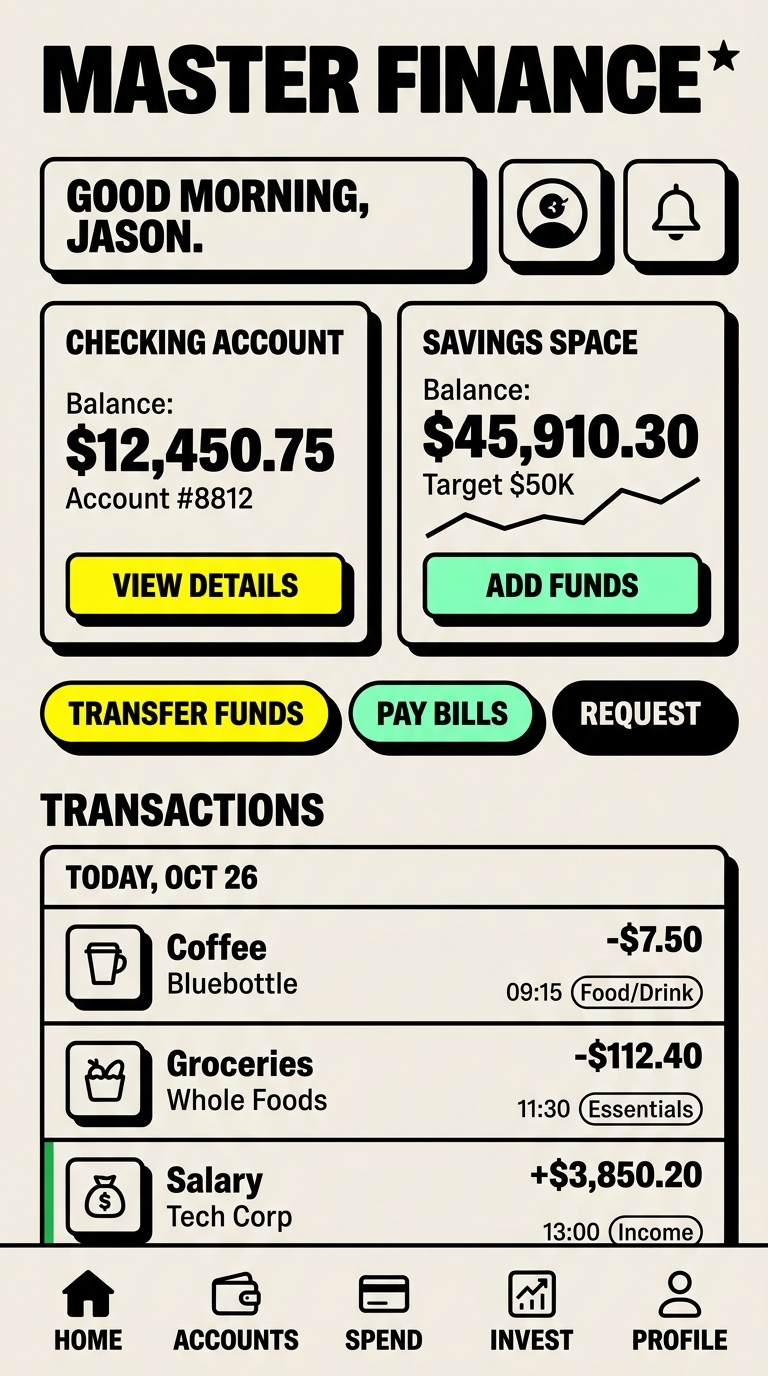 Neo-Brutalist FinTech